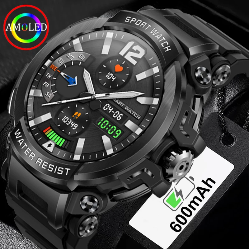 

New Military Smart Watch Men IP68 Waterproof Dustproof 600mAh Battery Ultra Long Standby Bluetooth Call Outdoor Sport Smartwatch