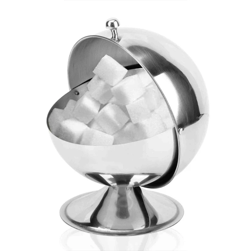 Creative Tops Creative Storage Sugar Bowl with Roll Top Stainless Steel Spherical Sugar Jar 