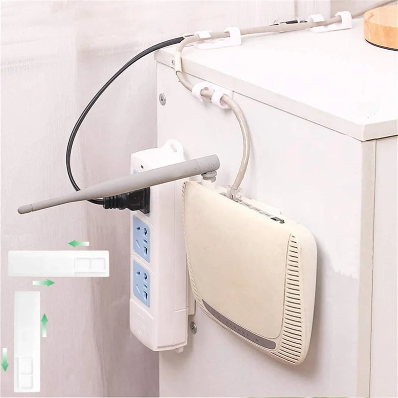 200PCS 케이블 클립 강력한 자체 접착 패드가있는 케이블 깔끔한 와이어 홀더 플라스틱 코드 관리 주최자 Transparent-B61B