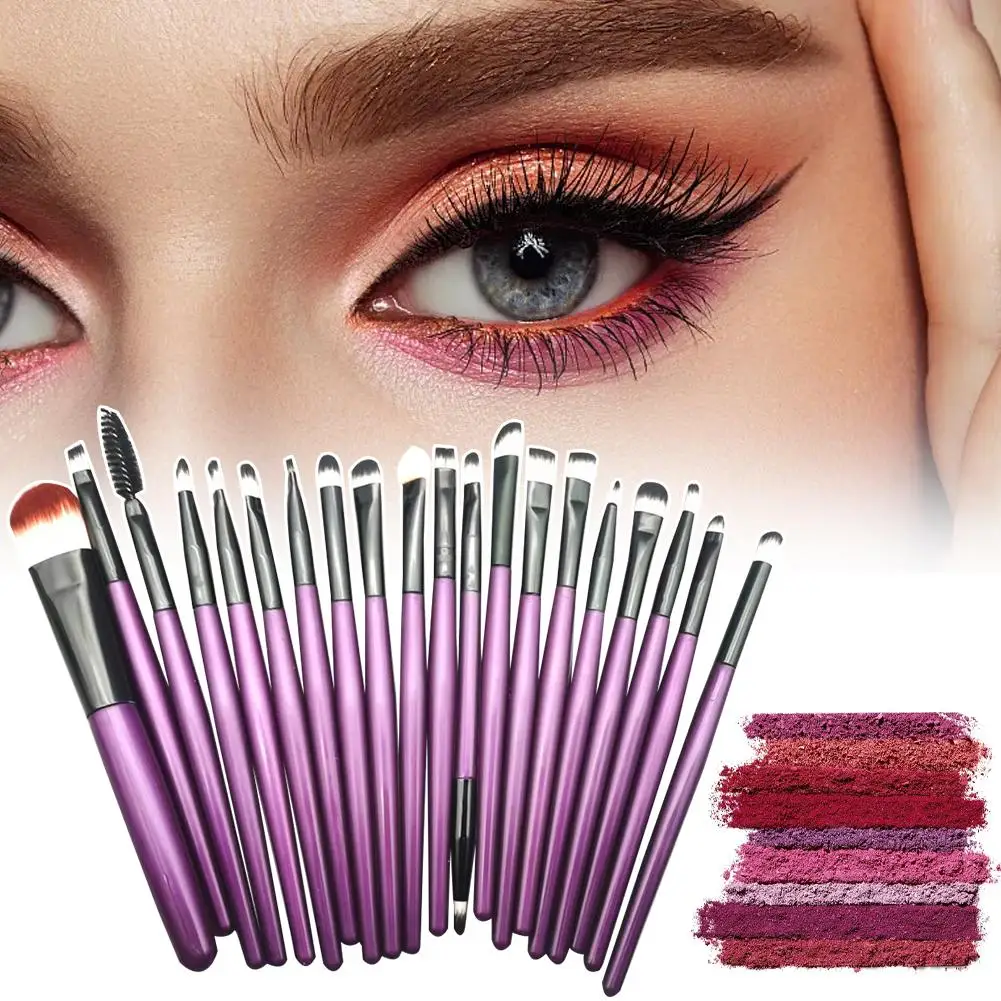 

20 PCS Makeup Brush Set Eye Shadow Brush Set Foundation Super Beauty Soft Fibers Man-made Set Tools Brush Full V5C1