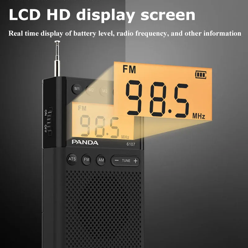 Mini Pocket FM AM Radio Portable Auto Search DSP Radios Receiver with LCD Display 3.5mm Headphones Support Channel Collection