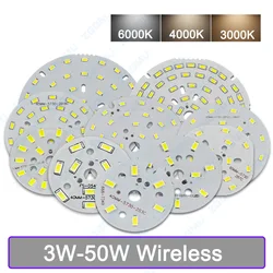 LED PCB Light Source Round Aluminum Light Panel - DIY Bulb Modification Accessory - 7W - 50MM (No Wires)