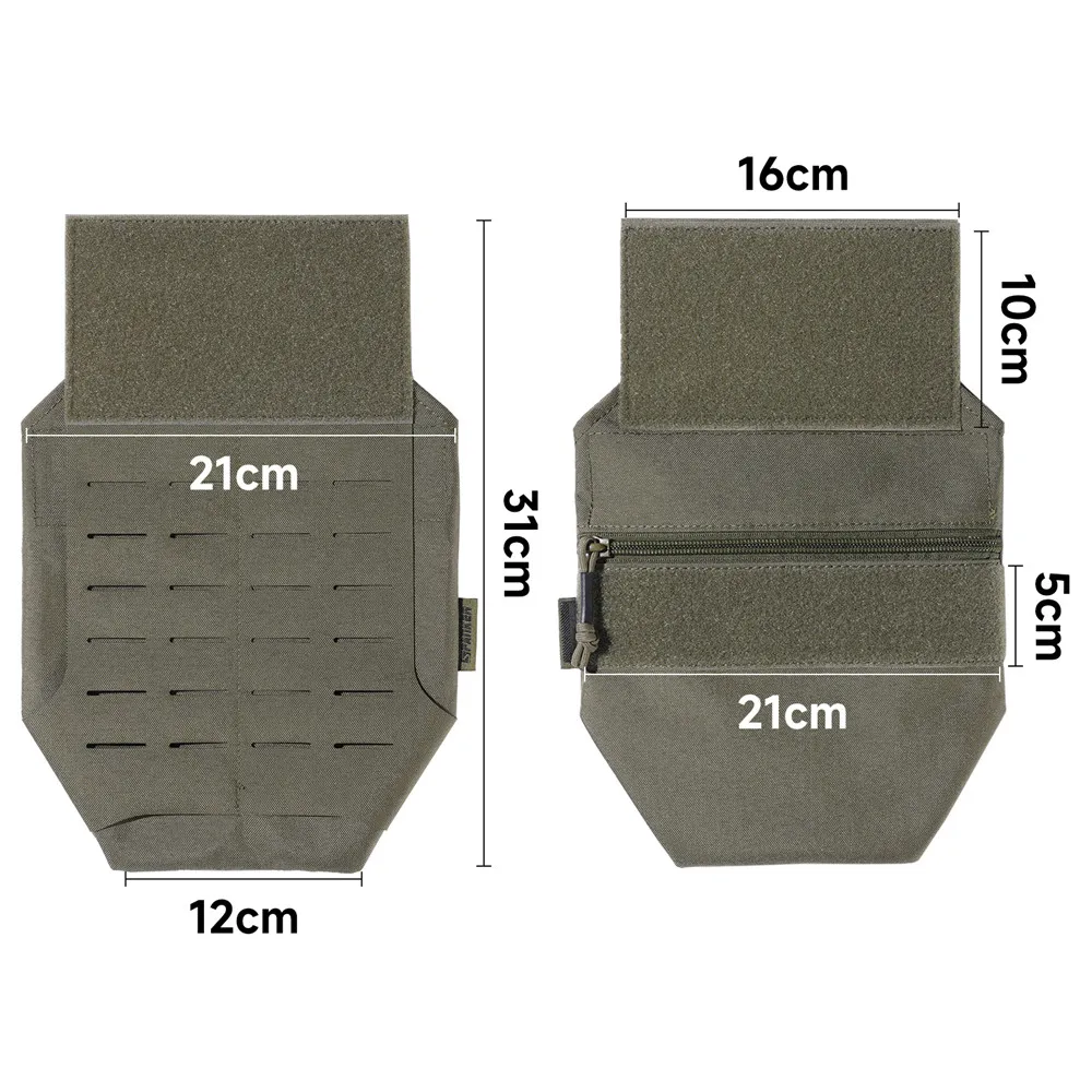 Tactical Panel Protect Pouch Magic Tape Multi-fit Pocket Retention Flap  Plate Carrier Pouch Assault Hunting Vest Tool Bag 2