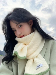 Japanese Solid Color Knitted Thread New Women Scarf Autumn Winter Thickened Warm Fashion Comfortable Versatile Collar Shawl