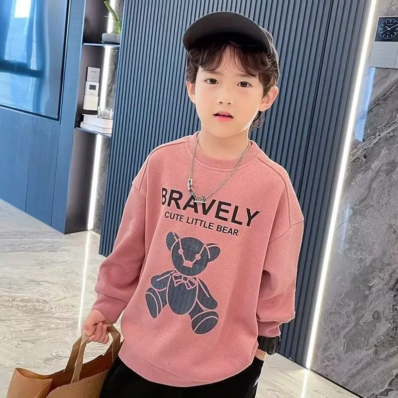 thumbnail image 1 of Sudadera para niños estilo Casual cuello redondo versión china Top holgado de moda para niños temporada primavera otoño 2024, 1 of 4