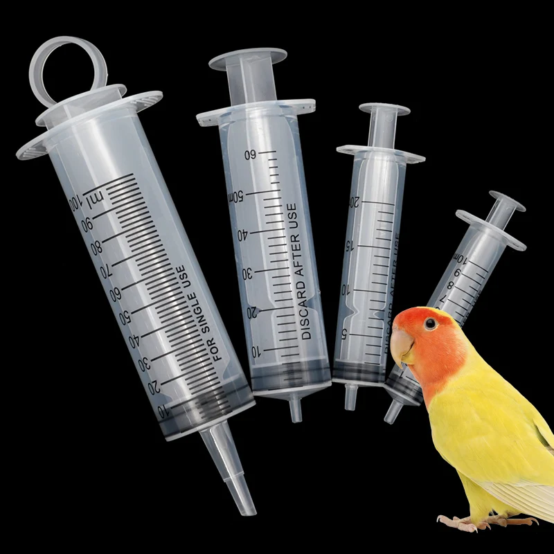 Pet Bird Feeding Syringe Pigeon Parrot Bird Baby Treatment Injection Medicine Bird Feeding Syringe 10/20/60/100ML