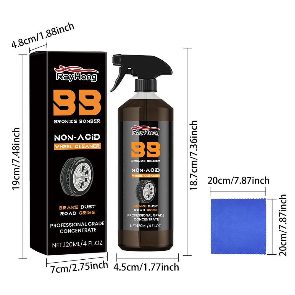 120ml Tire Refurbishing Agent Dustproof Car Wheel Rust Dust Remover Car Wheel Polishing Cleaner Auto Cleaning Tool