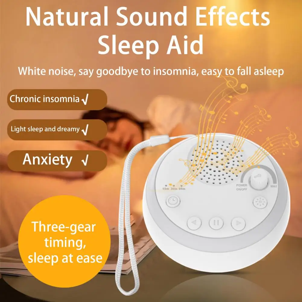Sleep White Noise Machine Rechargeable White Noise Machine with 3 Timing Settings for Relaxation Sleep 16 for Baby for Sleeping
