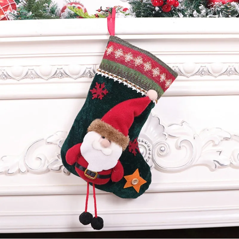 Christmas Gift Bags Christmas Stockings Gift Bags Christmas Candy Packaging Christmas Sock Kids Candy Bag Gift Santa Claus Snowman Socks Xmas Tree Ornament Christmas Stocking Decoration for Home
