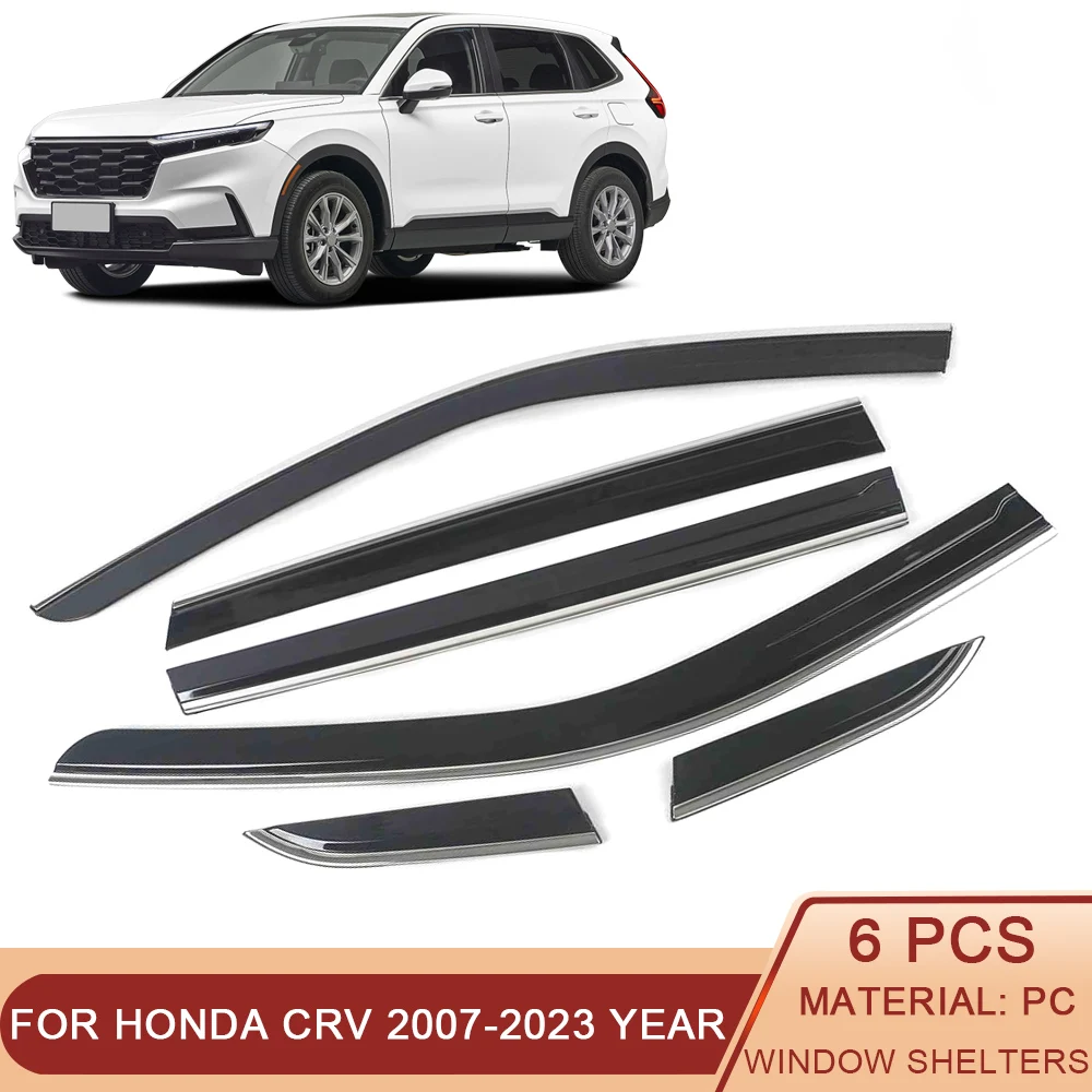 Per Honda Crv 3Rd 4 5 6Th Generation 2007-2023 Car Window Sun Rain Shade Visiere Shield Shelter Protector Cover Frame Sticker