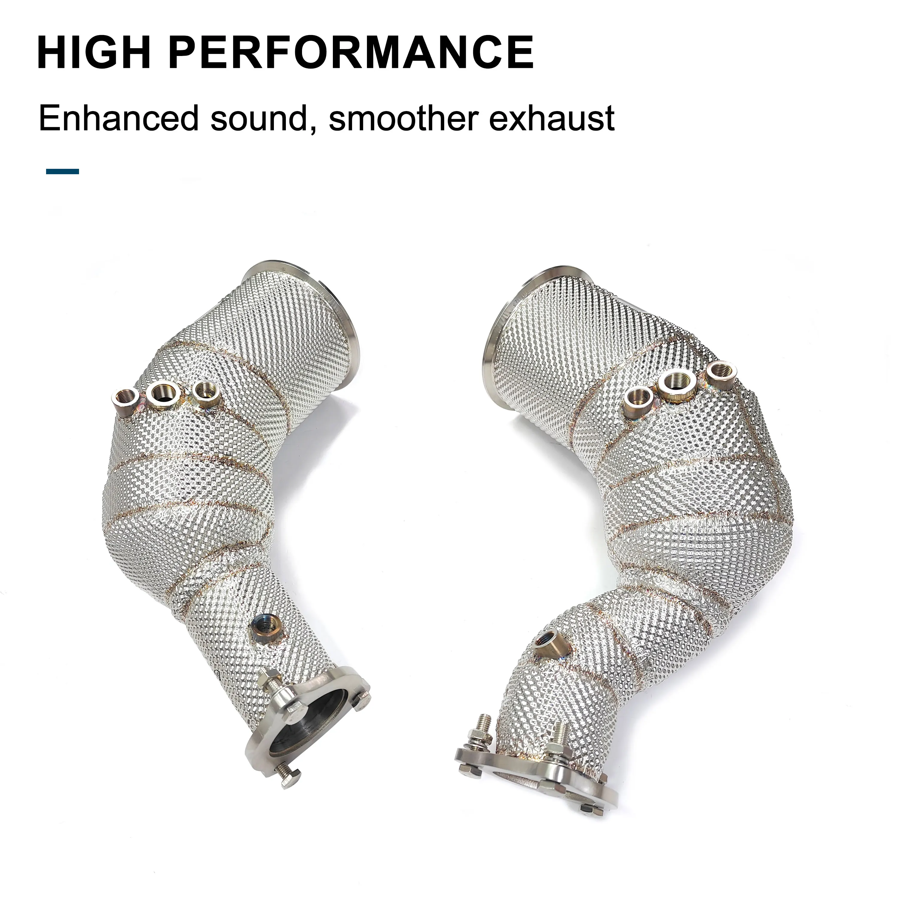 CBNT Exhaust-pipe Catted/Catless Downpipe for Audi RS4 RS5 B9 2.9T Exhaust System High Flow Performance With Heat Shield
