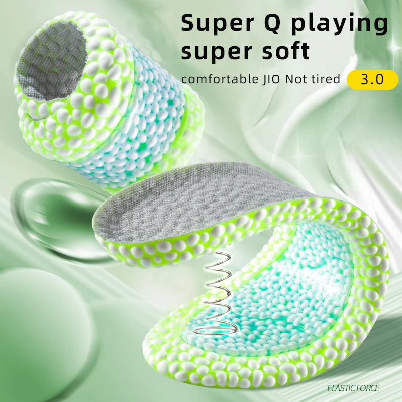 Sport Insoles 1 pair 4D Particle Popcorn capsule sports insoles High elastic comfortable breathable super non-slip running accessories