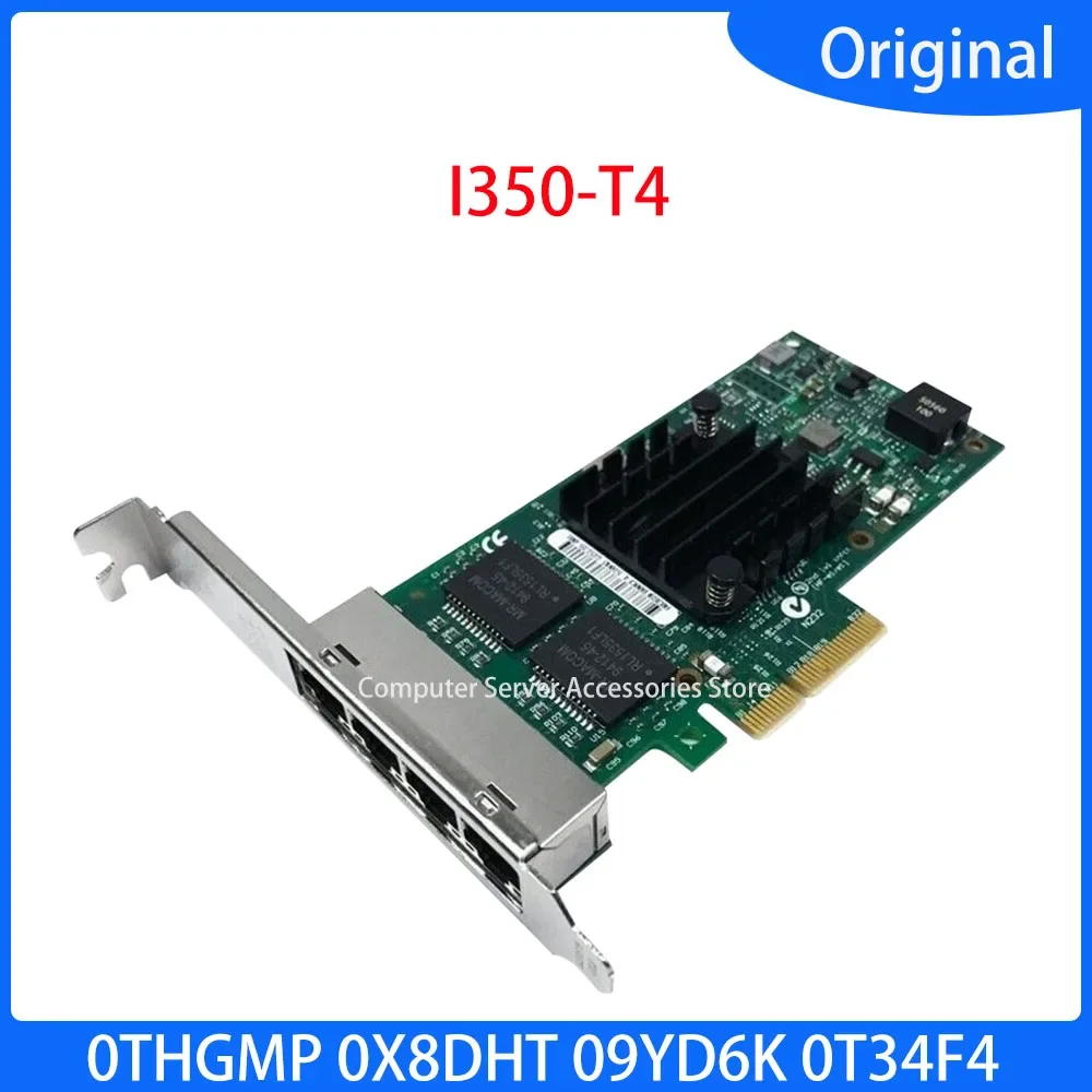 Originale I350-T4 Pci-E X4 Quad Port 1Gbe Gigabit Adattatore Ethernet Thgmp X8Dht 9 Yd6K T34F4 Scheda Di Espansione Server Scheda Di Rete