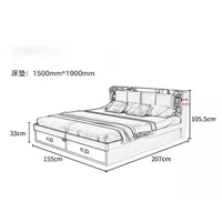 Lit de chambre Unique, esthétique, moderne, rangement pour filles, lit de luxe, salon, tête de lit, Letto Matrimoniale, accessoires pour la maison 5
