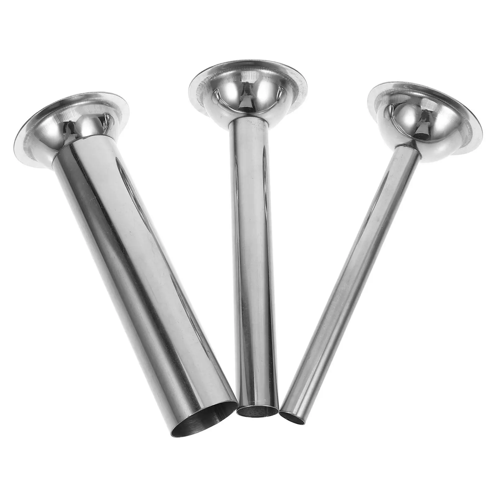 3 Pcs Stainless Steel Sausage Filler Tube Manual Grinder Kit Sausage Stuffer Pork Beef Turkey Meat Processor Poultry Tool