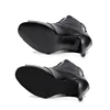 Women's Dance Shoes Girls Tango Salsa Jazz Shoes High Quality Black High-Heeled Dance Boots Girls Stiletto Short Boots 4
