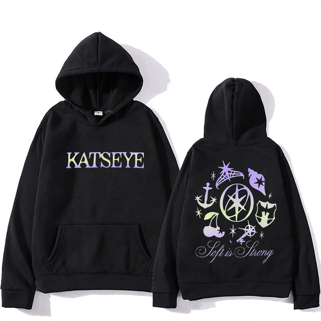 Katseye Mooie Chaos Foto Hoodie Pocketless Parallelle Bars Mouw