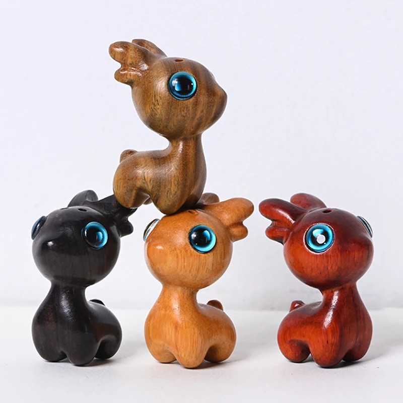 

Оригинальный деревянный ручной работы, милый олень мечтать о олене, голубые глаза, настольная подвеска, ювелирный амулет