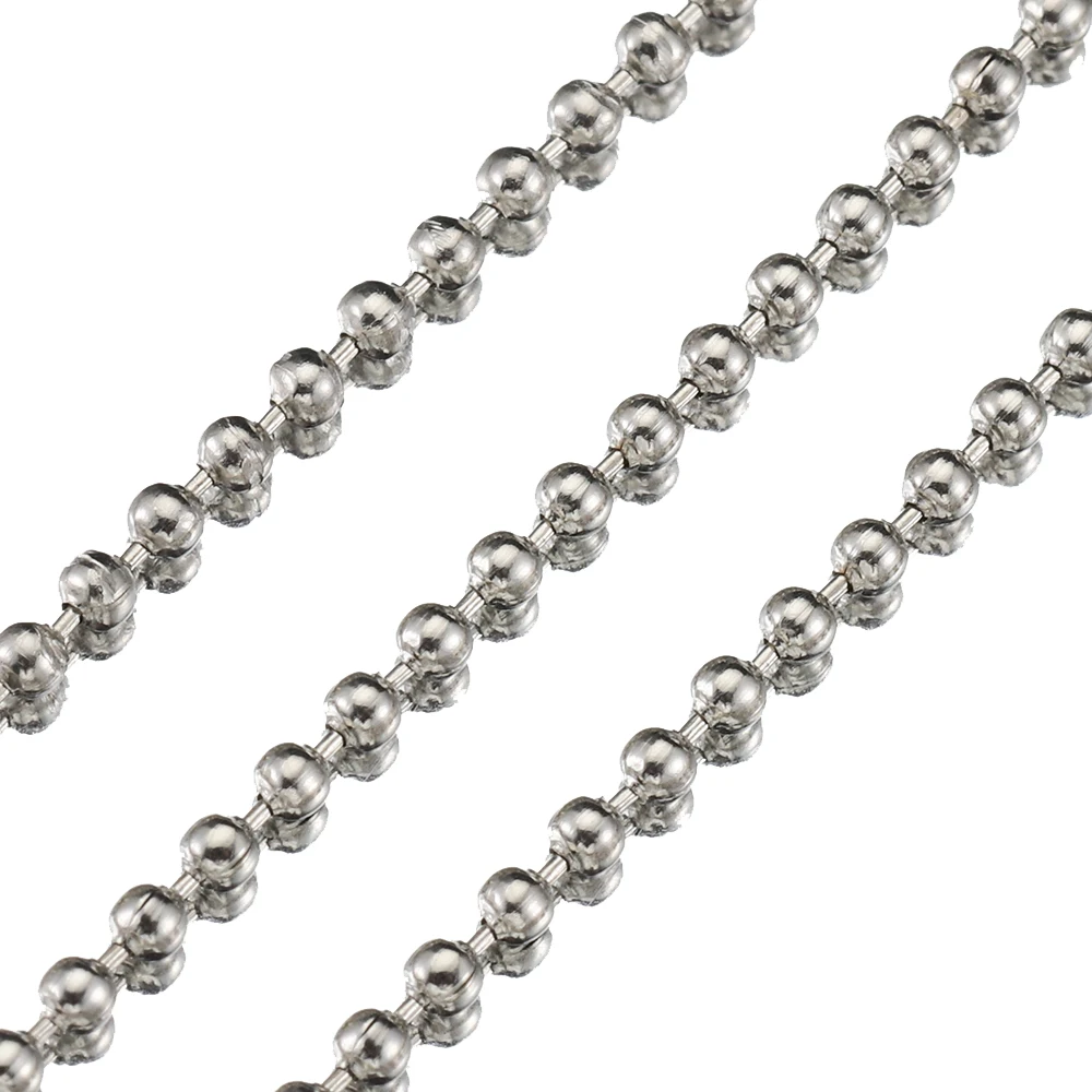 50pcs/lot 10/12/15CM 2.4mm Ball Chain Bead Chains Fits Key Ring