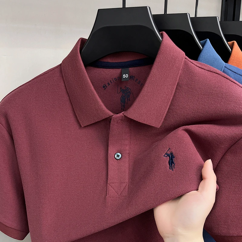 Kurzarm-Poloshirt aus 100 % reiner Baumwolle Luxusmarke Paul Pony besticktes Herren-T-Shirt Sommer-Business-Casual-Oberteil atmungsaktiv – Detail 26