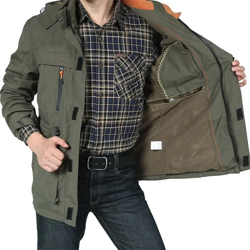 DY Spring Fashion Designer Windbreaker Waterproof Coat Military Field Jacket  Mens Hoodie Clothes Flight Pilot Jackets for Men