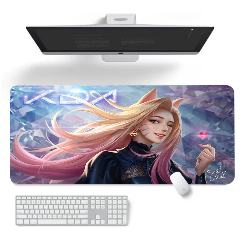 

LOL KDA Gaming Mouse Pad Free Shipping Computer and Office Pc Gamer Accessories Playmat Large Desk Mat Xxl Mousepad Anime Kawaii