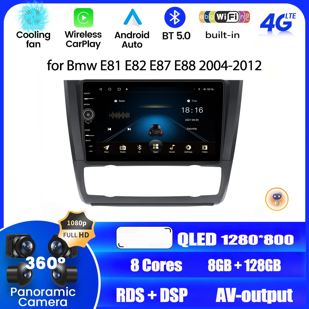 

Автомагнитола для Bmw E81 E82 E87 E88 2004-2012, мультимедийный видеоплеер 8 Гб 128 ГБ, Android 11, 2 Din, Автомагнитола для Carplay, навигация GPS