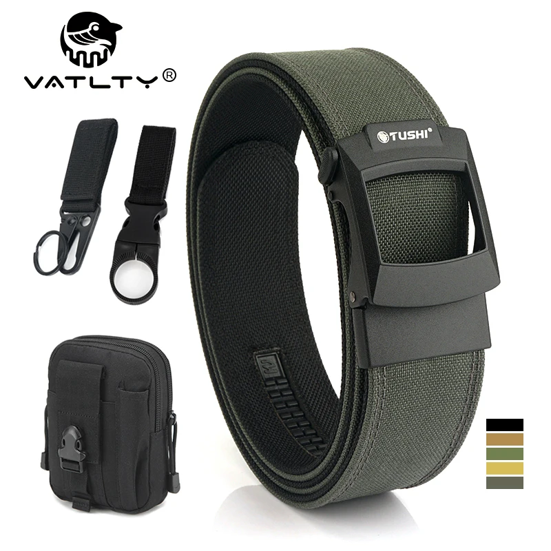 VATLTY 4.3cm Hard Tactical Gun Belt for Men Metal Automatic Buckle Thick Nylon Police Military Belt Casual Belt IPSC Girdle Male tushi new men s military tactical belt tight sturdy nylon heavy duty hard belt for male outdoor casual belt automatic waistband