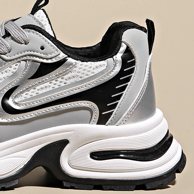 Fitness vulcanize shoes thick sole female sports running women's chunky sneakers spring casual ladies