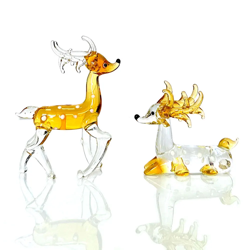 Handmade Glass Blown Animal Figurines Craft Crystal Deer Paerweight  Sculpture Modern Miniatures Home Decor Christmas Kids Gift - AliExpress, image size:1000x1000