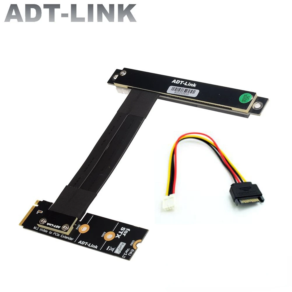 

Кабель переходника ADT-Link M.2 NVME к PCIe 3,0x16, кабель переходника M.2 NGFF NVMe STX, графическая карта-удлинитель для материнской платы Gen3.0 M.2 M2 к адаптеру X16