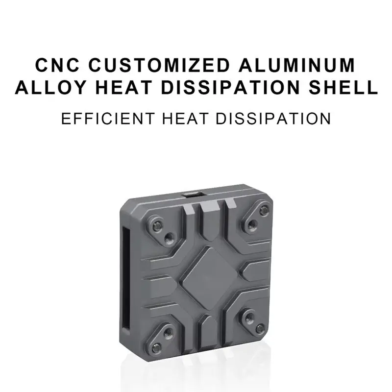 Kit de refroidissement en aluminium pour DJI Air Unit et caméra, vue de côté montrant les ailettes de dissipation.
