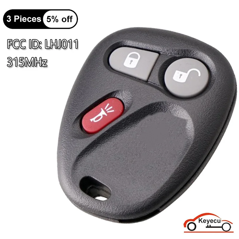 

KEYECU 4 кнопки 315 МГц для Cadillac Escalade 2003 2004 2005 Для Chevrolet Авто бесключевой доступ дистанционный брелок FCC ID: LHJ011