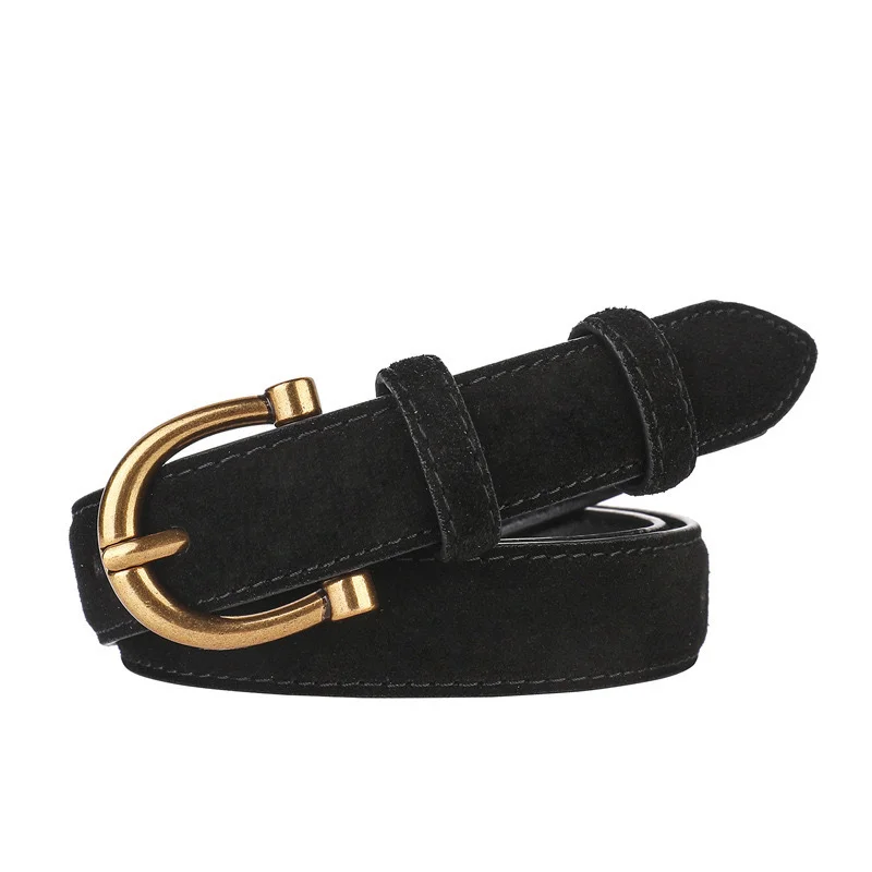 Geschenke Luxus Design Wildleder Gürtel Trendy Casual Business Hüftgurt Vielseitiger Dornschließe Bund – Detail 11