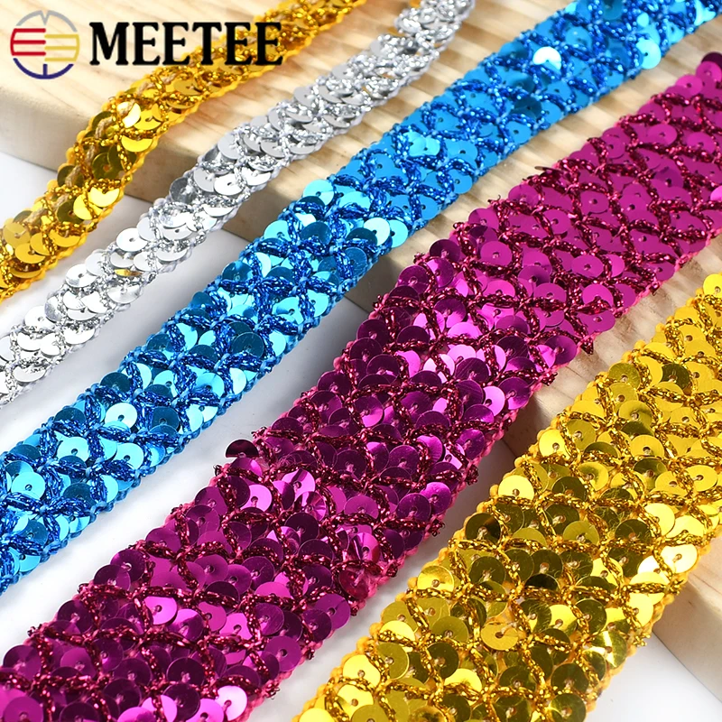 5/10M 20mm Sequin Lace Trim Braided Band Decoration Ribbons Cosplay Stage Costumes DIY Hat Luggage Sewing Accessories lace ribbon lace sewing accessories lace sewing supplies lace accessories lace garment accessories lace decoration clothing craft accessories