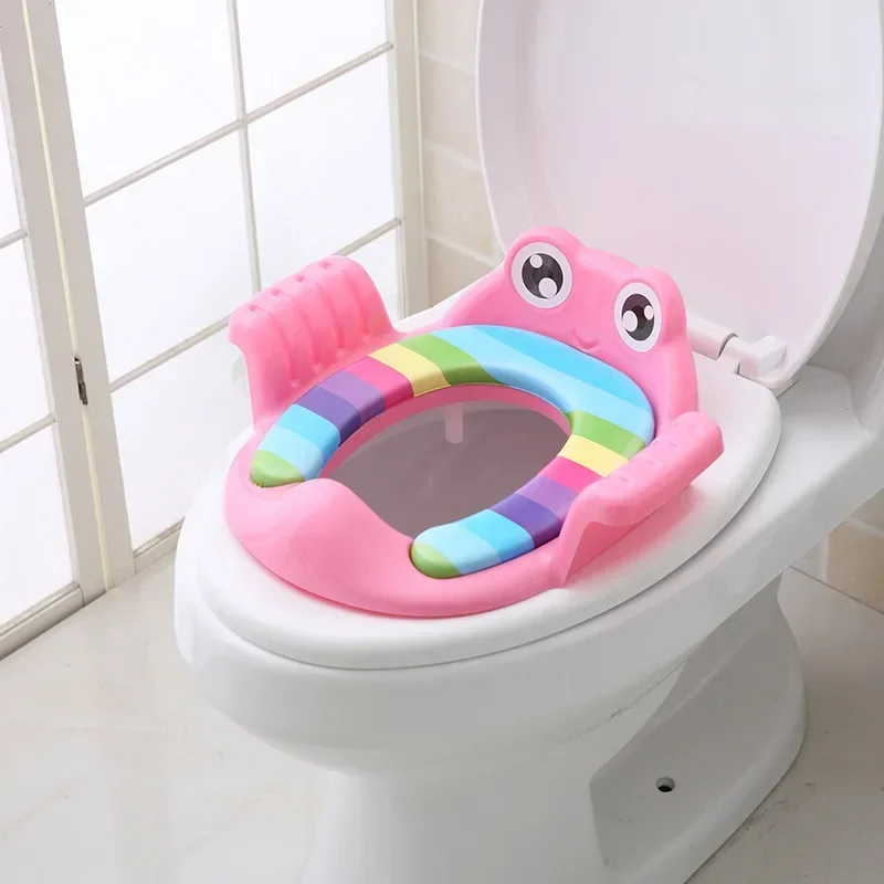 

Baby Child Potty Toilet Trainer Seat Step Stool Ladder Adjustable Training Chair Comfortable Cartoon Cute Toilet Seat for Childr