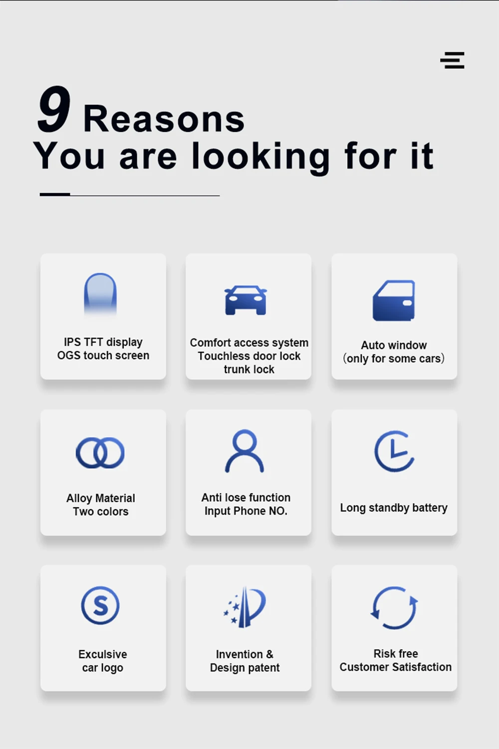 Universal CF920 modificato Smart Key LCD comodo ingresso Keyless Entry Auto lock per BMW per Benz per Toyota coreano/inglese - S5c8c4520ebd044beb65c065fa1b869a3S