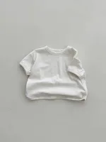 Baby Summer Clothes Toddler Solid T Shirts Infant Boy Girl Cotton Short Sleeve Tees Child Baby Casual Versatile Breathable Tops 5