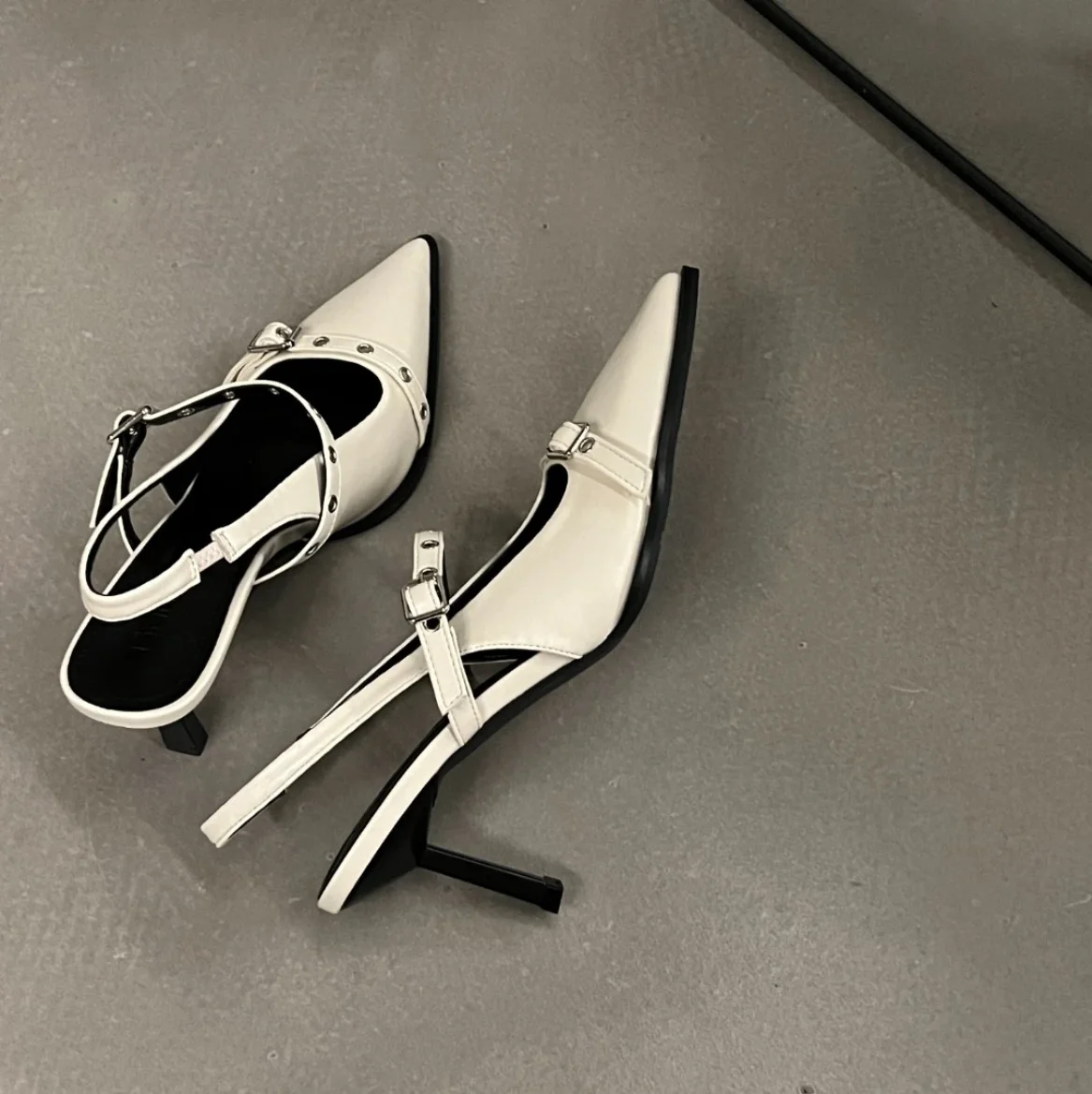 2023 Summer New Brand Women Sandal Fashion Pointed Toe Shallow Buckle Ladies Dress Slingback Sandals High Heel Mules_voghion.com