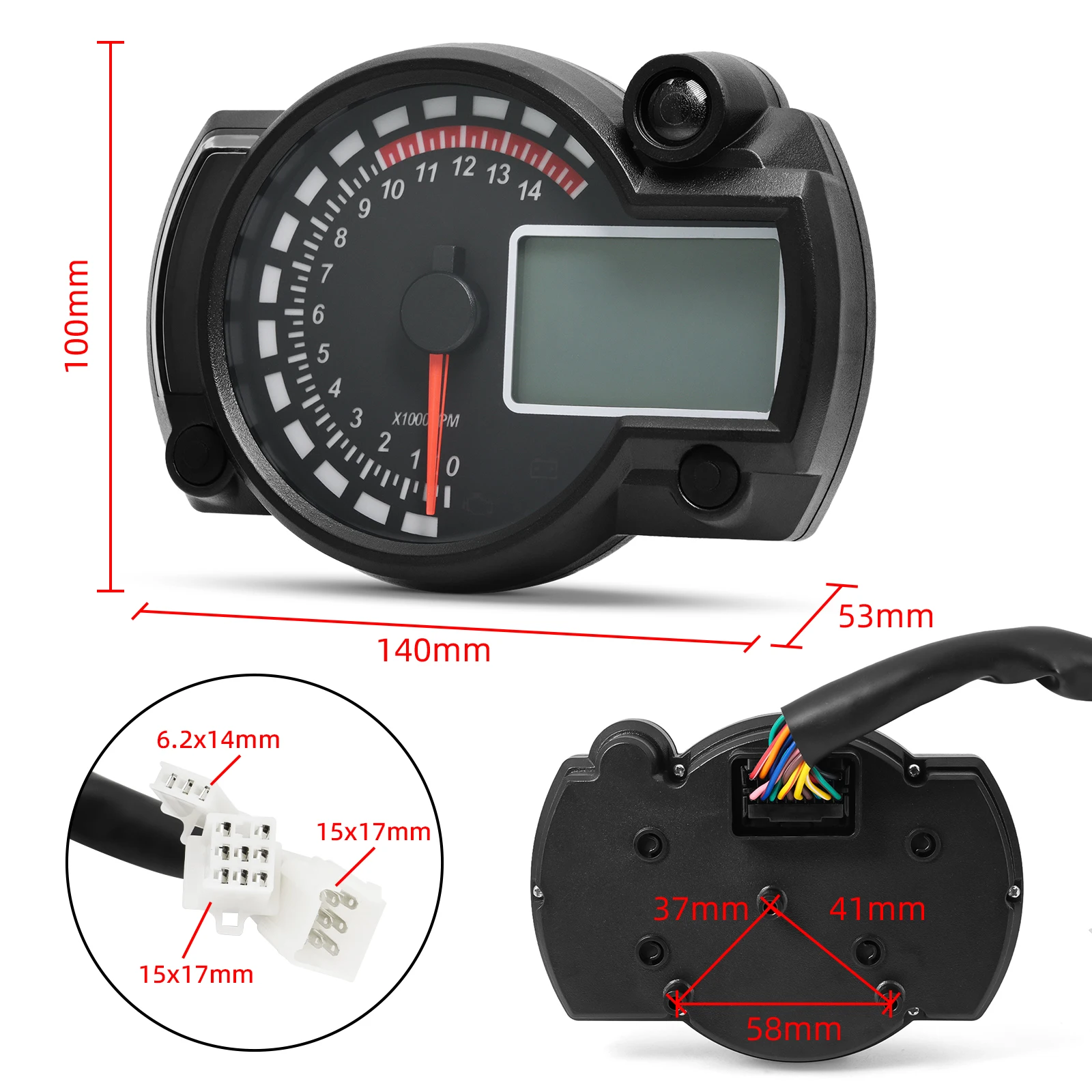 Kaufe Motorrad LCD Digital Messgerät Multi?Funktioneller Kilometerzähler,  Tachometer, Drehzahlmesser, Drehzahl, Kraftstoffstandanzeige, MPH, KM/H