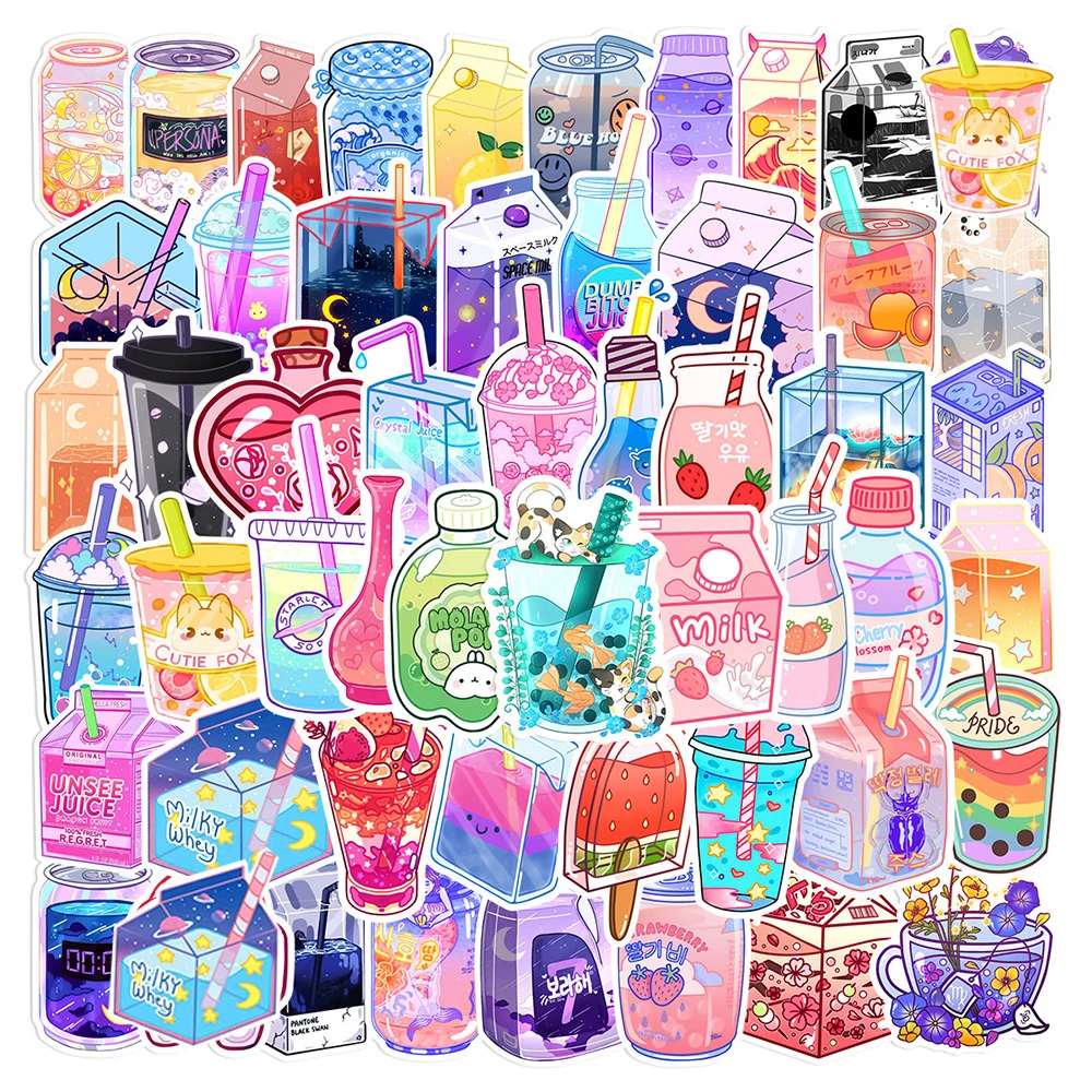 10/30/50Cartoon INS Kawaii Cute Drink Stickers Aesthetic Decals Laptop Scrapbook Phone Guitar Suitcase Graffiti Sticker Kids Toy 30pcs fantastic beasts stickers laptop water bottle skateboard guitar waterproof aesthetic graffiti decal sticker packs kid toy