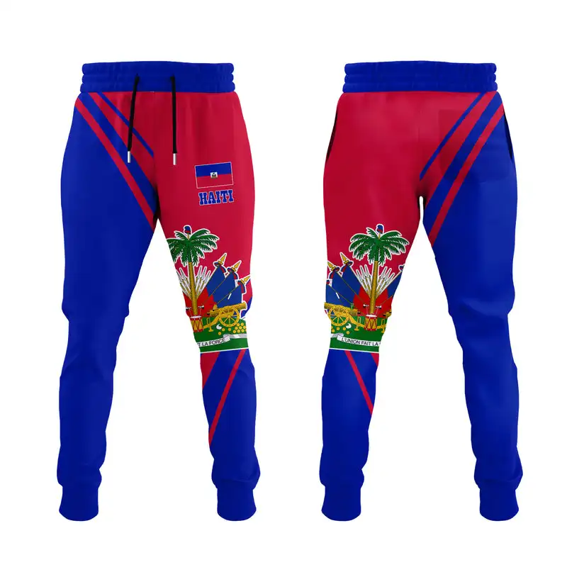 

2023 Country Emblem Flag Caribbean Sea Haiti Island Retro Men/Women 3D Printed Summer Street Wear Casual Fashion Pants