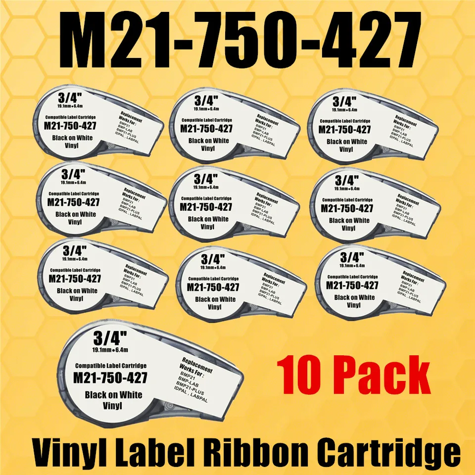 3/4 In X 21 Ft, Vinyl, Combined Label And Ribbon Cartridge - 20XW92|M21
