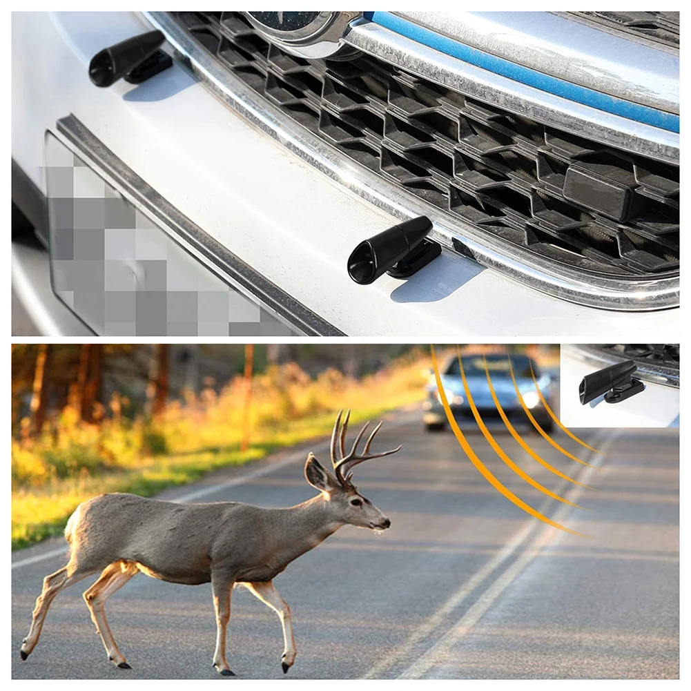 2/4pcs Ultrasonic Deer Warnings Whistle-Shaped Repeller For Car Durable Animal Anti-Collision Device For Trucks