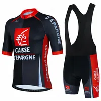 Caisse D'Épargne Cycling Jersey Set Summer Breathable Men Clothing MTB Bike Clothes Bicycle Uniform Maillot Ropa Ciclismo Hombre 1