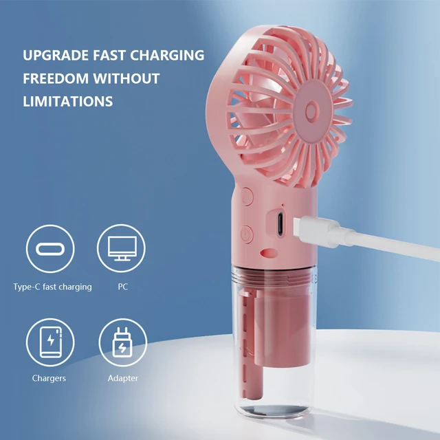 Handheld Mini Air Conditioner USB Rechargeable Portable Humidifier Mist Cooler Cooling Spray Humidifier Fan for Home/Office/Dorm 4