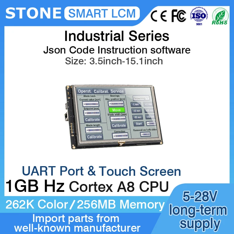 

3.5-10.4 Inch HMI Serial TFT LCD Display Module with GUI Design Software Cortex A8 CPU Touch screen for Industrial for ESP32