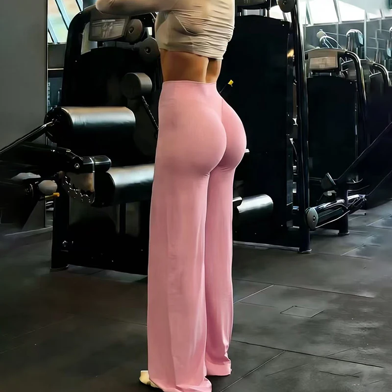 Yoga Fitness Wide Leg Pants Women 2026 Sexy High Waist Hip Lifting Gym Leggings Woman Quick Drying Running Sports Trousers Mujer 6