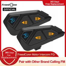 FreedConn 오토바이 인터콤 블루투스 헤드셋, 헬멧 헤드폰, 방수 음악 공유, BT 5.0 FM 라디오, 커뮤테이터 이어폰