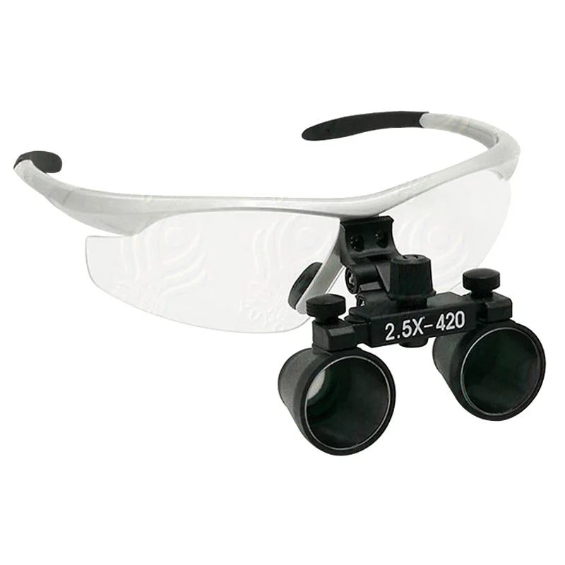

2.5X Times Enlargement Magnifying Lens Glasses Surgical Operation Adjustable Angle Sizable Pupil Eyes Distance Dental Loupe